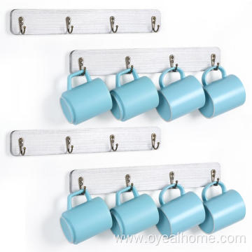 Wall Mounted Mug Organizer with 16 Hooks